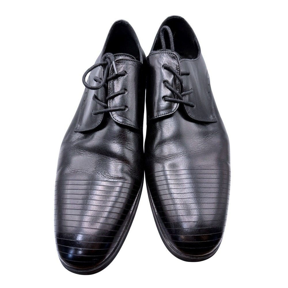 Kenneth Cole Straight Line Leather Dress Shoes Oxford Lace Up Business Black 8.5